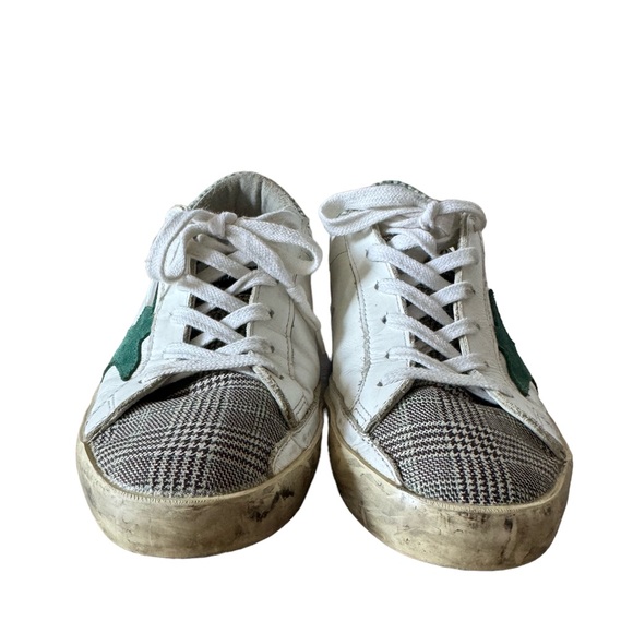 Golden Goose Superstar Plaid White and Green Sneakers Women Size US 7 / 37 EU - Picture 4 of 8